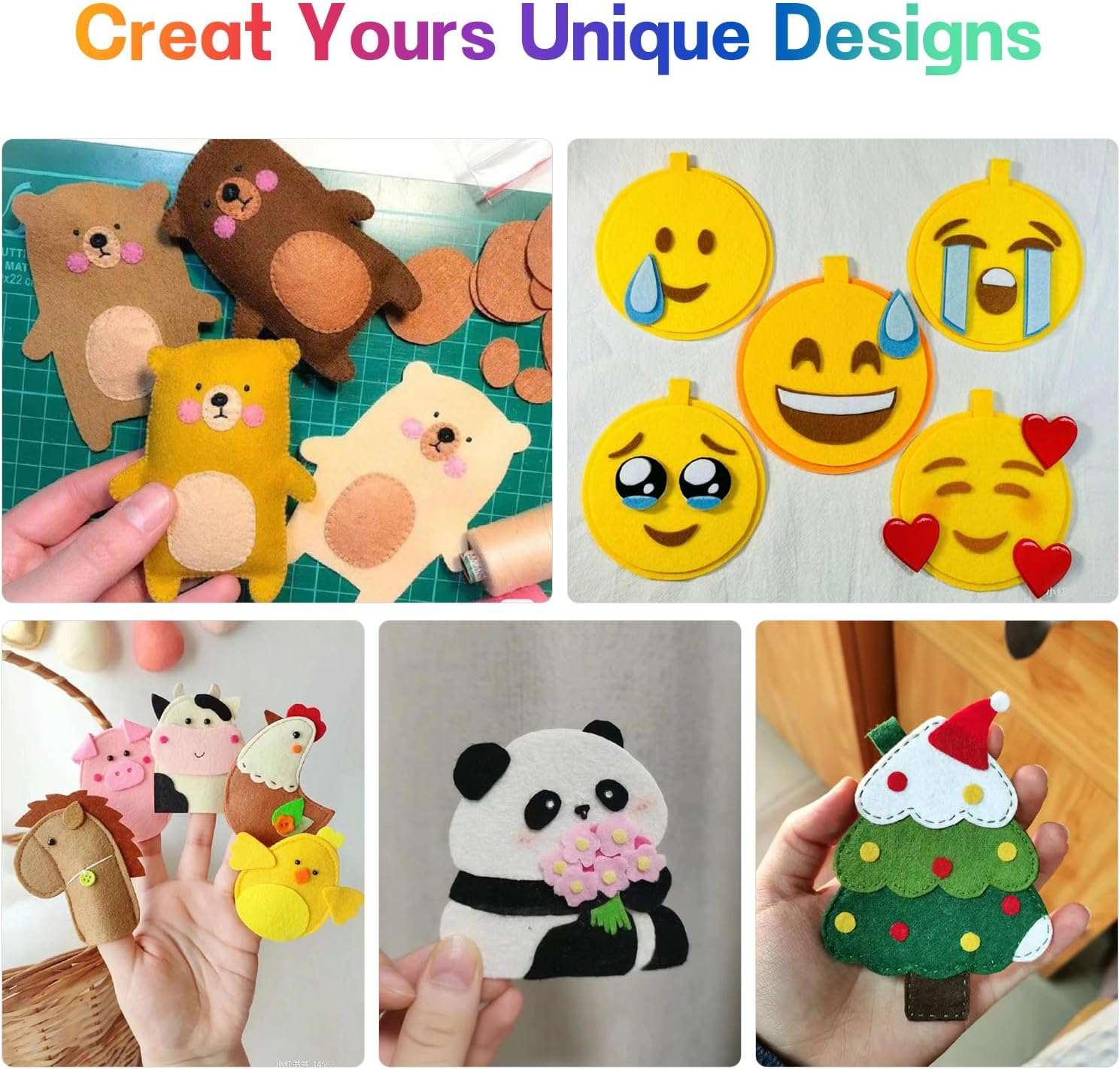 80Pcs 40 Colors Felt Fabric Sheets, 10X10Cm Craft Felt Fabric Sheets for Textile Fabrics, Decoration, DIY Craftwork Sewing, Patchwork Craftwork, Scrapbooks Supplies, School Project image number 3