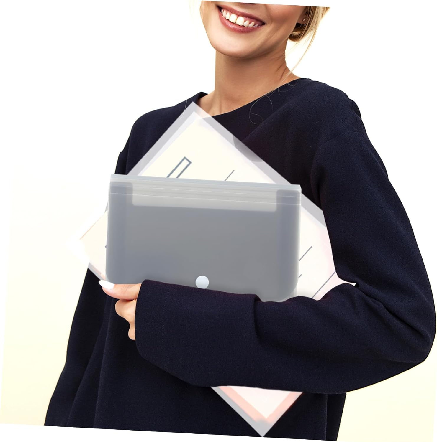 FUNOMOCYA Accordion File Folder Organizer, Small A6 Multi-Layer Expanding Document Wallet Dividers for Travel Document Holder and Receipt Storage, Grey