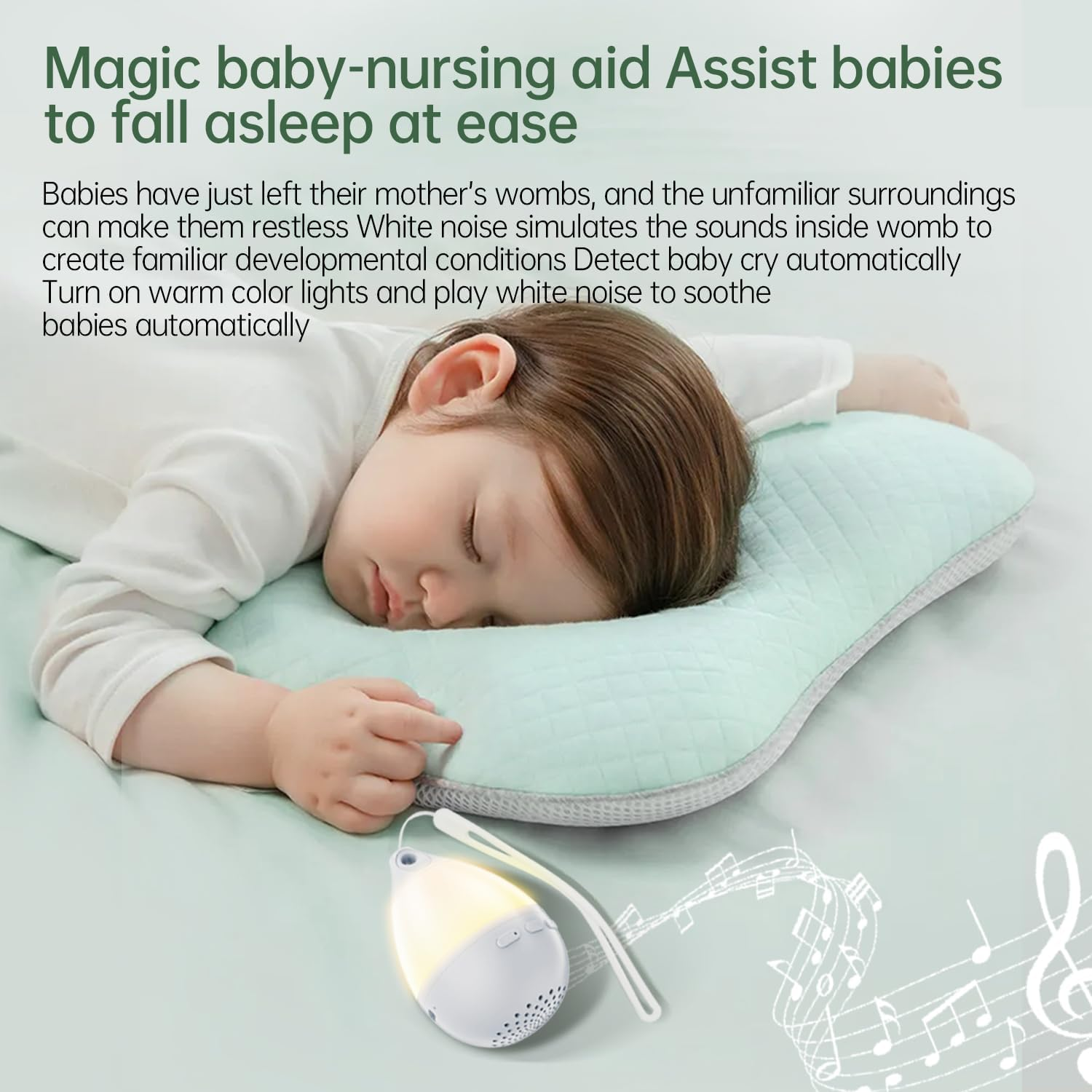 Hush Now Ultra Portable Mini White Noise, Night Light, Bluetooth Speaker, Automatic Cry Detection image number 2