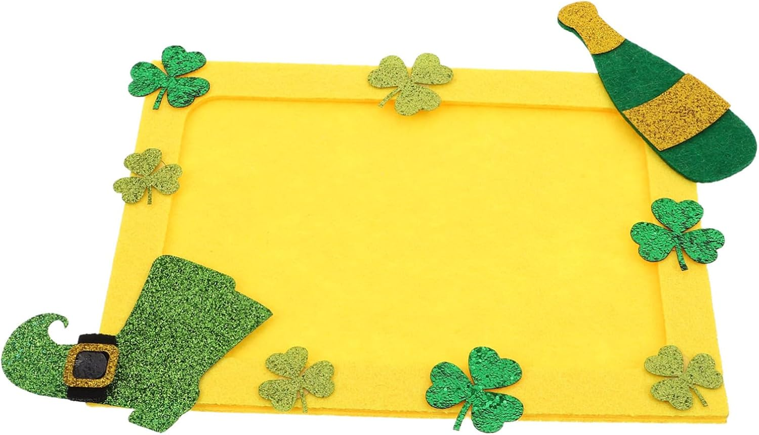 Milisten Green Shamrock Diy Photo Frame Unfinished Non-Woven Picture Frame for Patrick'S Day Crafts Charming Decorative Display for Holiday Memories image number 4