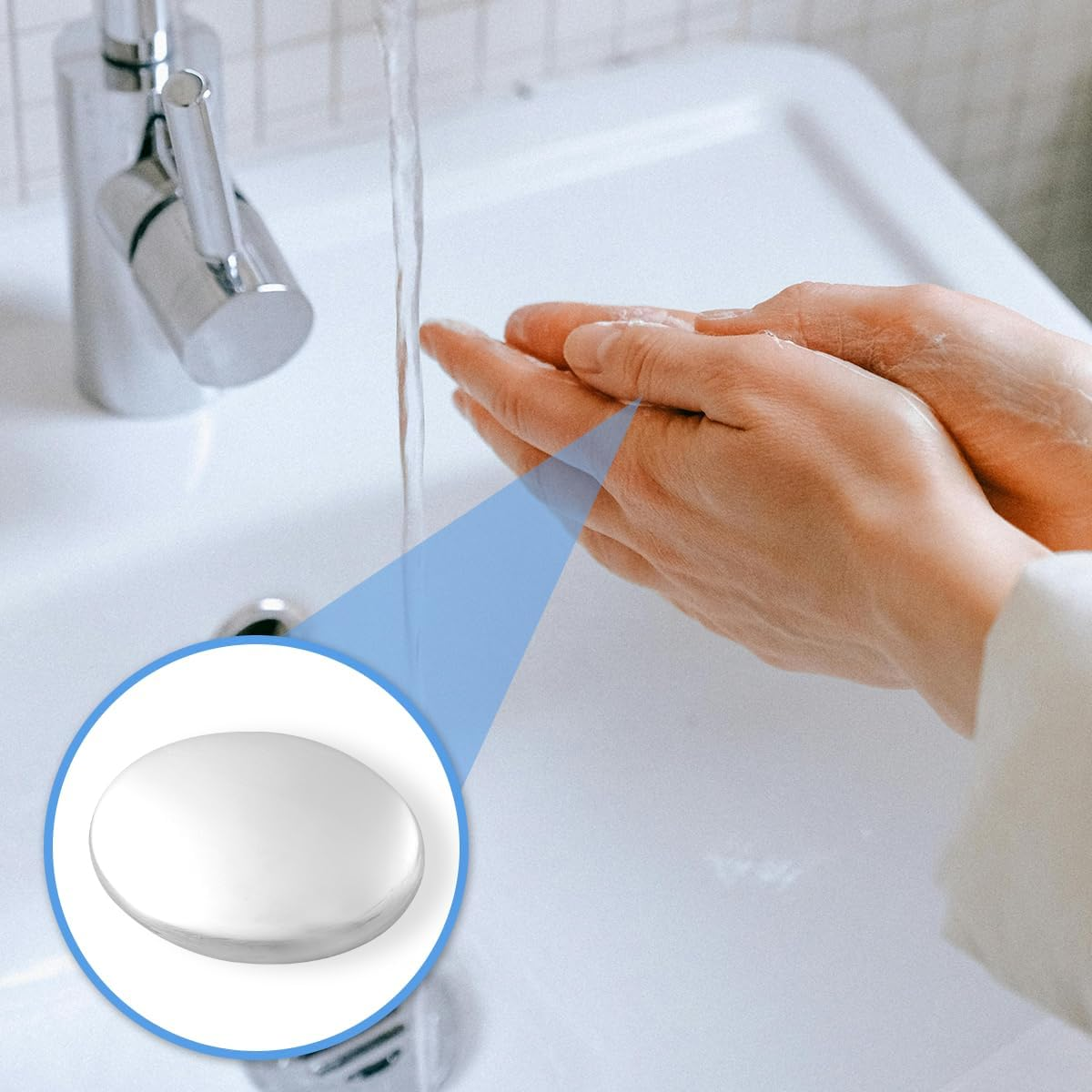 Lotsdonxia 2 Pcs Stainless Steel Odor Remover Soap &ndash; Simple & Easy to Use Bar Soap for Removing Garlic, Onion & Fish Smells Effective for Kitchen & Hands image number 3