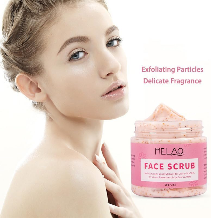 Natural Face Scrub with Shea Butter, Jojoba Oil, Retinol, Salicylic Acid, and Vitamin E - Gentle and Effective Exfoliation and Skin Renewal - 100% Vegan and Cruelty-Free - 60G image number 3