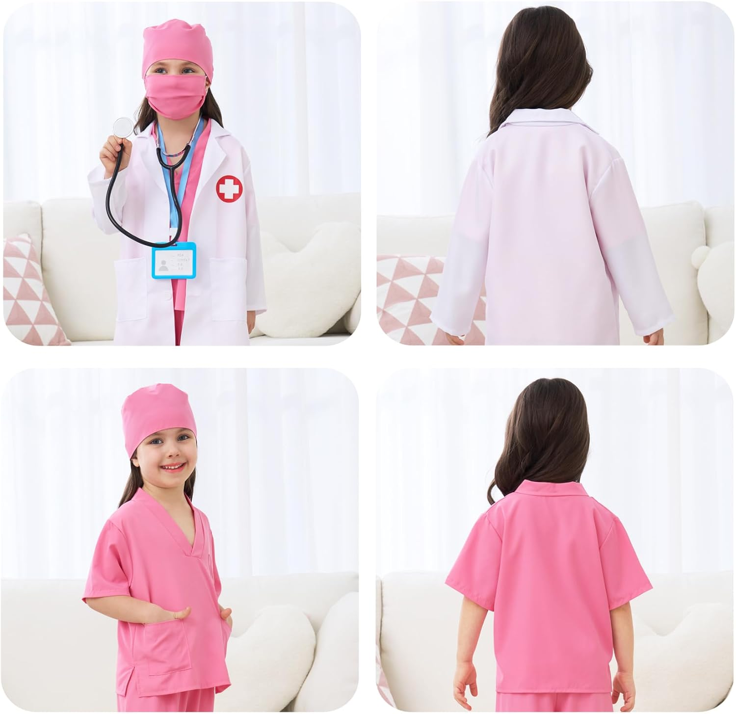 FOVIORZ Doctor Costume for Kids Scrubs Doctor Dress up for Halloween Career Day Role Play