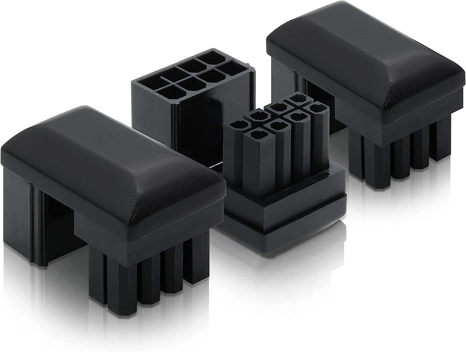 EZDIY-FAB GPU VGA Pcie 8 Pin U Turn 180 Degree Angle Connector Power Adapter Board for Desktop Graphics Card-Reverse Type 3-Pack