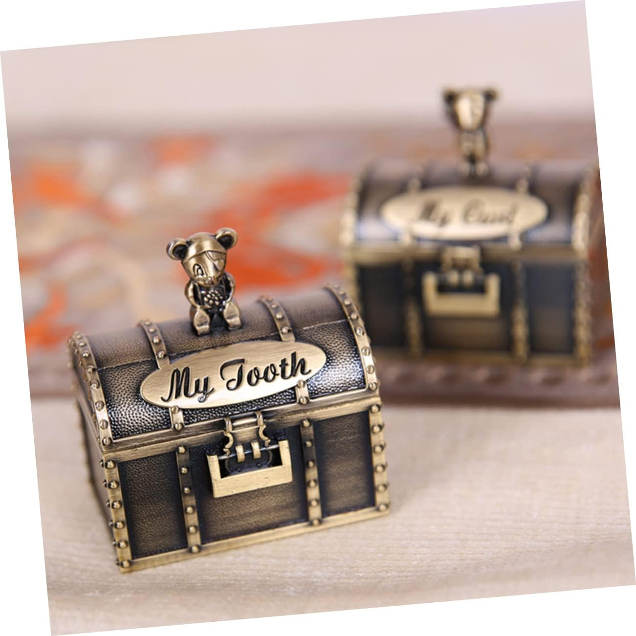 2Pcs Fetal Hair Newborn Tooth Keepsake Box Storage Box for First Tooth Curl image number 5