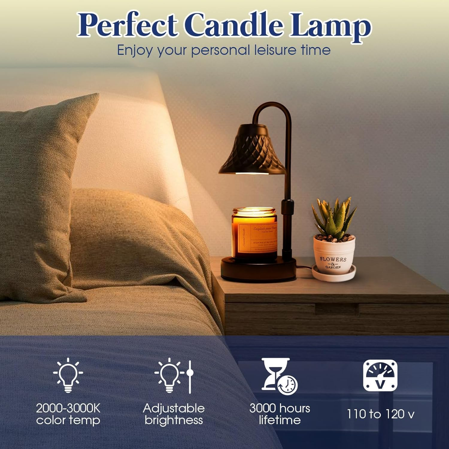 Telfun Adjustable Candle Warmer Lamp with Timer: Birthday Gifts for Women Fits All Candle Jar Home Decor - Wax Warmer for Scented Wax Gifts for Women