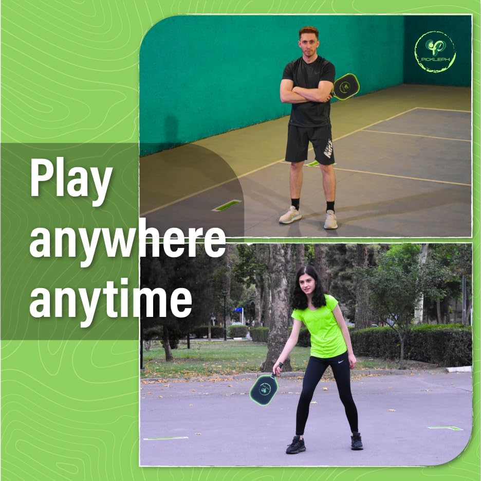 Picklephi Pickleball Paddles Set of 2 | Glow in the Dark Pickleball Paddle and Balls | Pickle Ball Rackets 2 Pack | USAPA Fiberglass Pickleball Sets | Cute Pickleball Paddles Gifts for Women Men