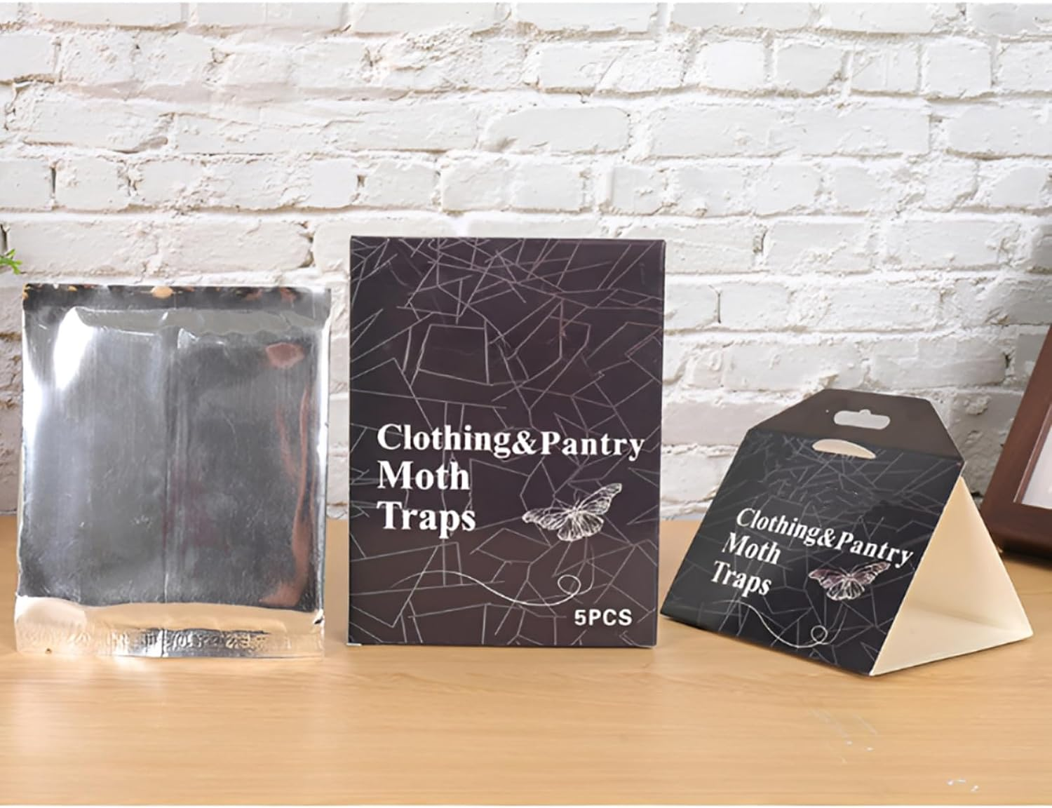 10 Sheets/2 Boxes Pantry Ultimate Moth Traps,Non-Toxic Sticky Glue Moth Trap with No Insecticides,Adhesive Pantry Moth Traps for Clothes, Closets, Wheat, Indian Meal and Other Common Moths image number 3