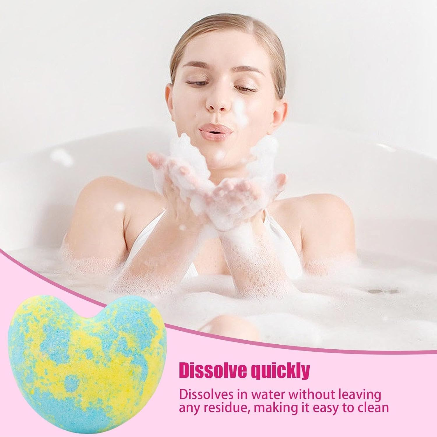 Bubble Bombs,Relaxing Bath Ball - Natural Pure Oils Ultra Bubble Moisturizing Bath Salt Ball for Bubbles, Spa, Bath Relaxation, Calmness - Lily image number 5