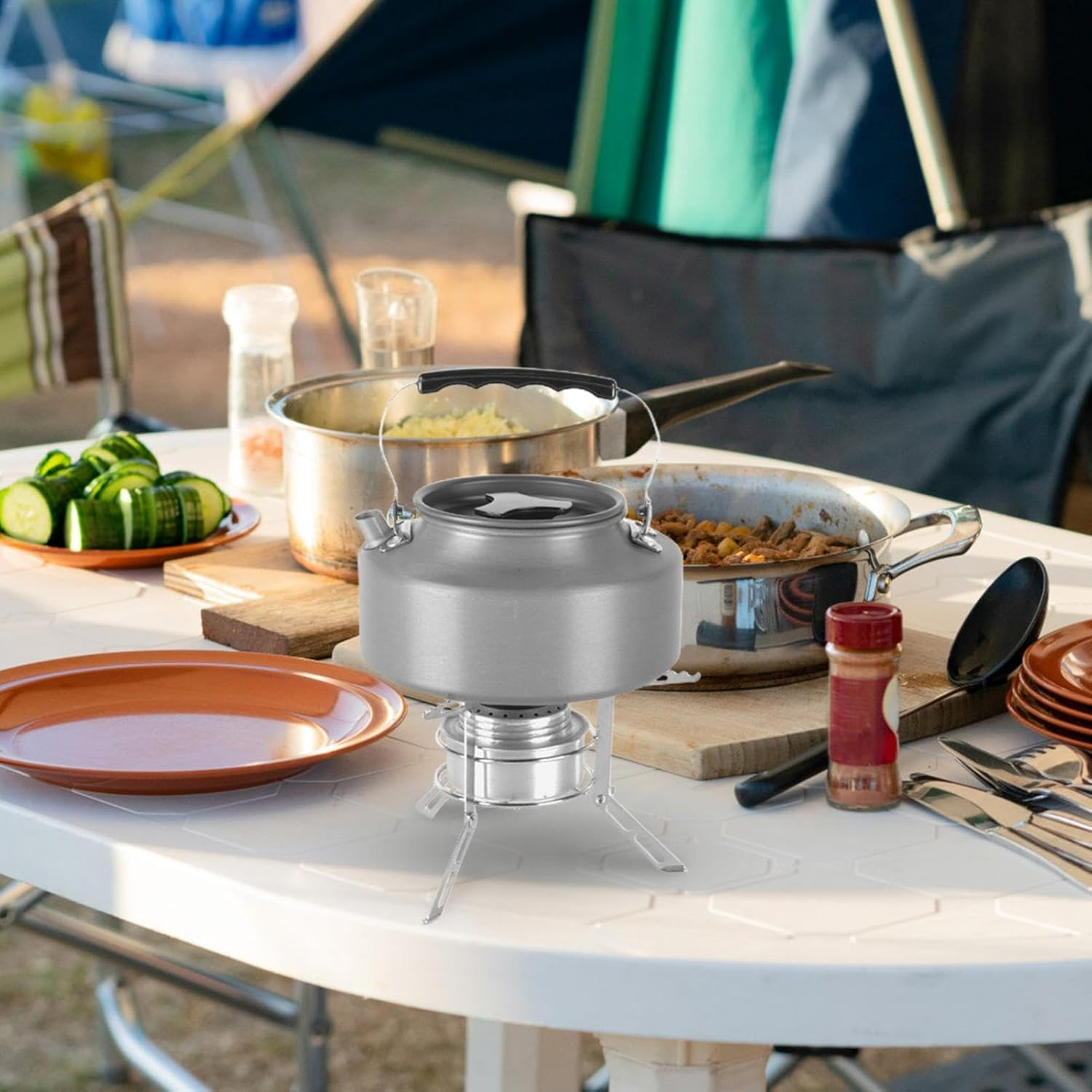 Alcohol Stove for Camping,Alcohol Burner Camp Stoves with Support Rack - Lightweight Camping Gear, Alcohol Furnace for Backpacking, Picnic Hiking image number 1