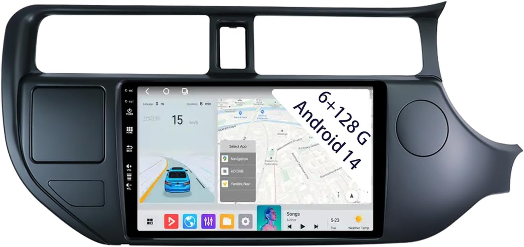 [6+128GB] Keconsing 9" Android 14 Autoradio for Kia Rio K3 2012 2013 2014 Radio Stereo Carplay, Wireless Car Play GPS Auto Navi Screen Bluetooth Navigation Player FM DSP AHD RDS Hifi image number 4
