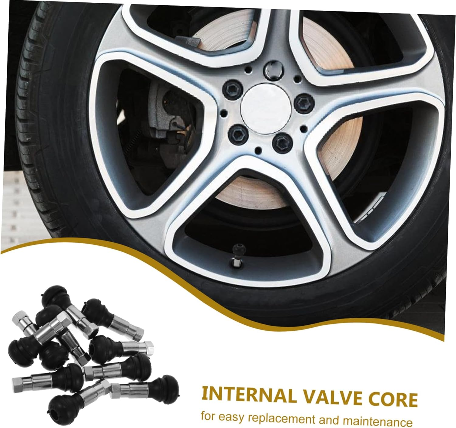 GARVALON 10Pcs Metal Valve Stem Replacement Kit for Cars Truck Tubeless Tire Air Valve Stems Wheels Automotive Accessory image number 4