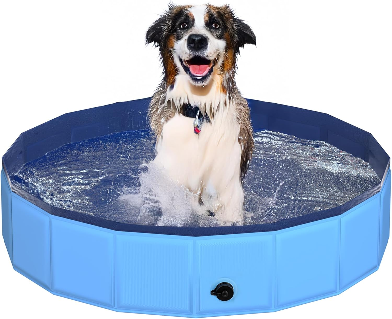 CACSPS Foldable Dog Pet Bath Pool-48 Blue