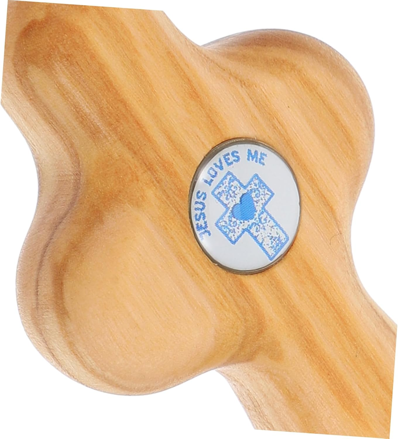 DOITOOL Handheld Wooden Cross Olive Wood Pocket Cross for Baptism First Communion Religious Ceremonies Unique Design Lightweight Portable Faith Symbol image number 3