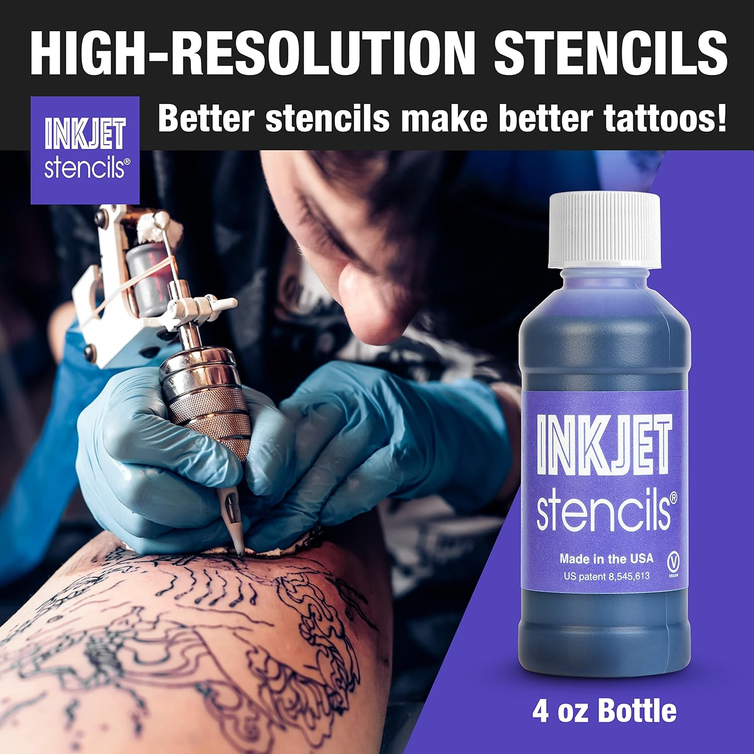Ink Jet Refill Stencil Ink Compatible for Stencils Printer Ink (Violet, 4-Oz Bottle) image number 5