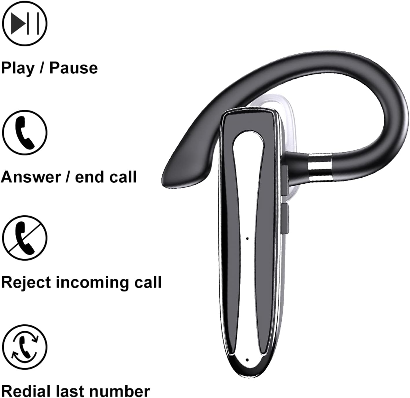 Bluetooth Headset with Microphone Hands-Free Bluetooth Ear Headset Bluetooth Mobile Phone In-Ear Headphones with Charging Case for Driving Business Office Wireless Headphones Earphones Hands-Free Kit