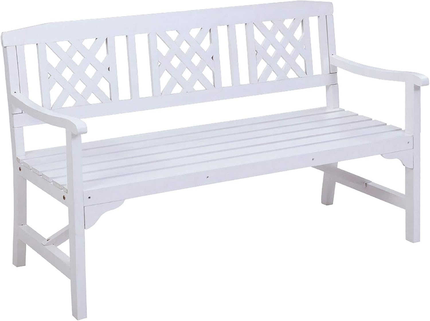 Gardeon Outdoor Garden Bench Seat, 142Cm Length Wooden Benches Relax Lounge Chair Dining Chairs Lounger Park Patio Porch Backyard Terrace Balcony Kids Furniture, with Water Based Paint White image number 3
