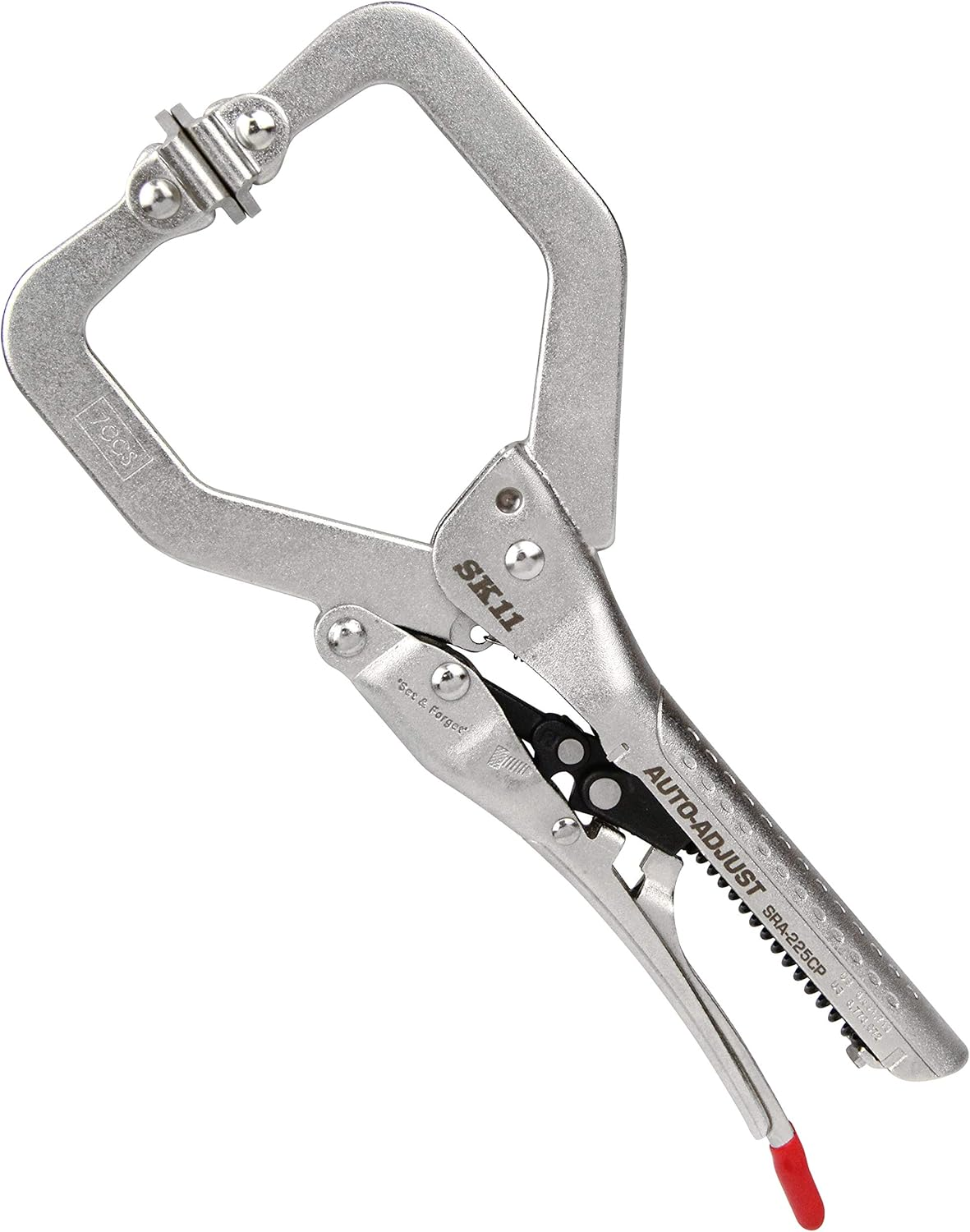 SK11 SRA-225C Automatic Adjustment C-Type Locking Pliers, Maximum Opening 2.4 Inches (62 Mm), Bottom Depth 2.4 Inches (61 Mm), 9.0 Inches (228 Mm) image number 3