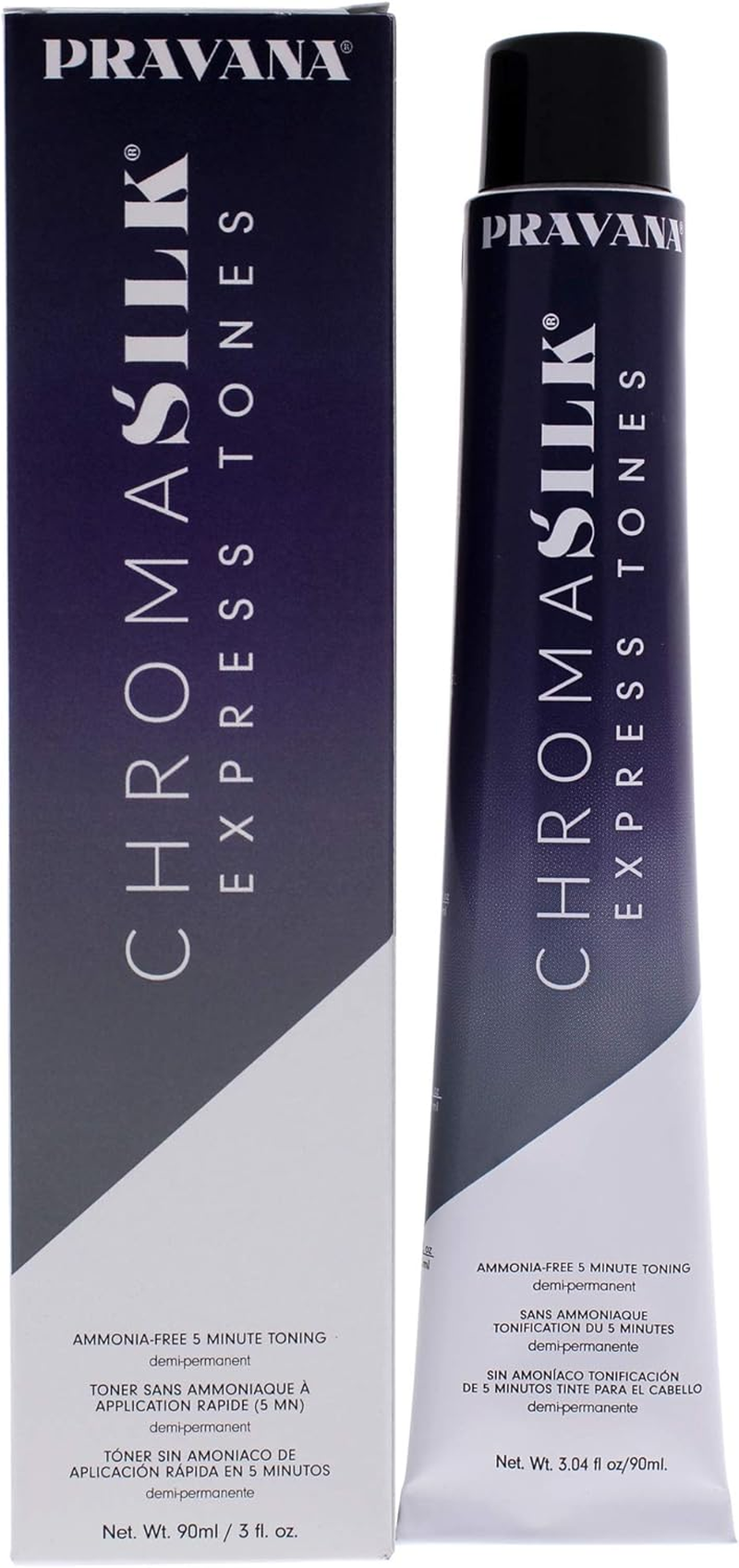Pravana Chromasilk Express Toner Hair Color 90 Ml, Smokey Silver