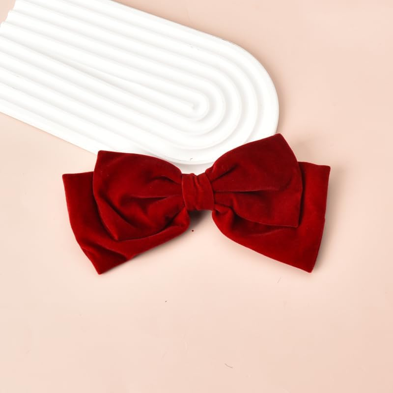 Christmas Hair Bows for Women and Girls - Large Red Bowknot Hair Clips, Decorative Big Halloween Barrettes, Hair Accessories for Ladies image number 2