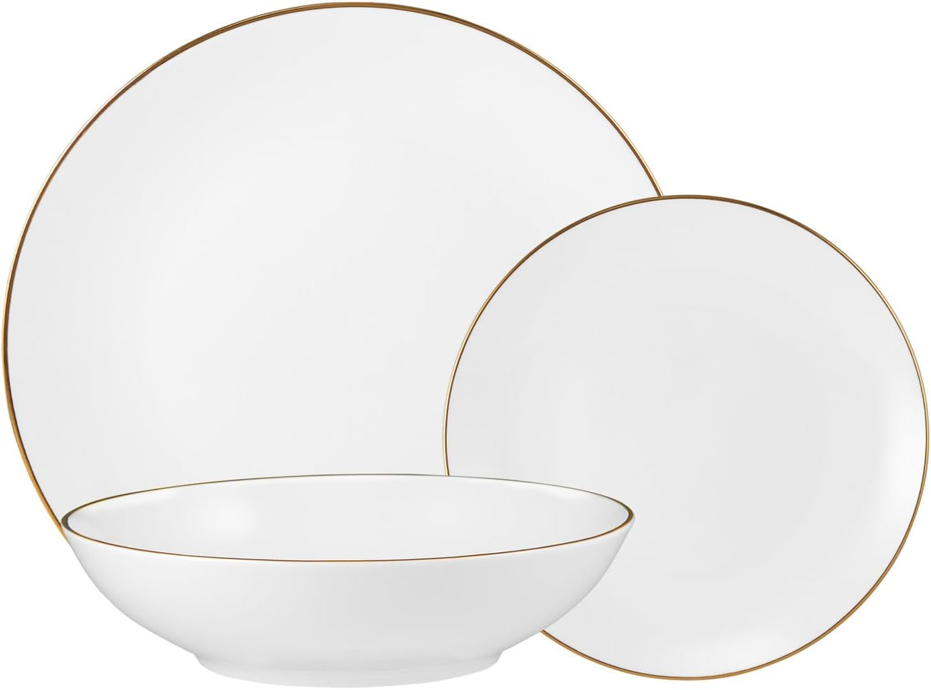 Maxwell & Williams White Gold Coupe Dinner Set 12Pc Gold Gift Boxed image number 1