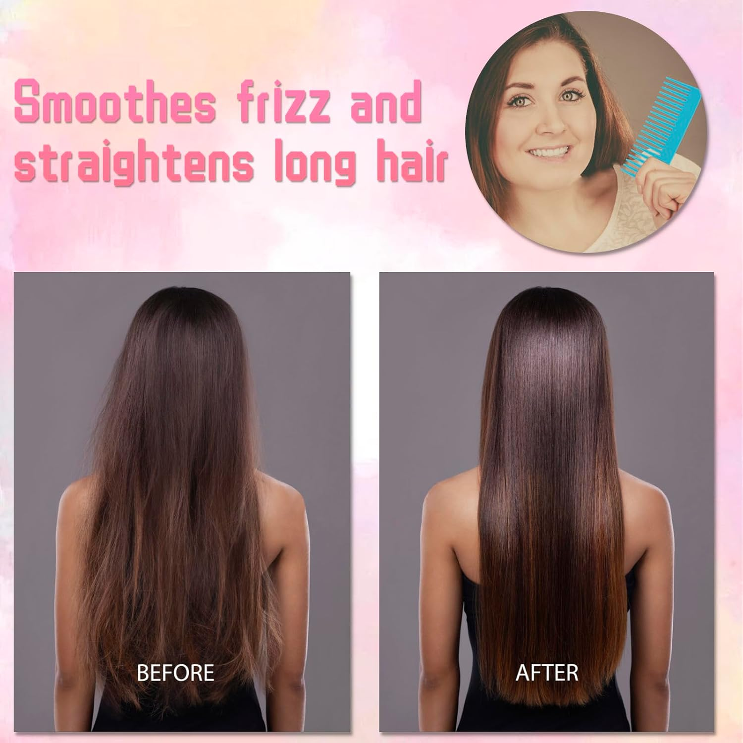 12 Pcs Wide Tooth Combs Large Tooth Combs for Wet Hair, Curly Hair, Thick Hair and Long Hair No Handle Styling Shampoo Comb for Women Men (6 Colors)