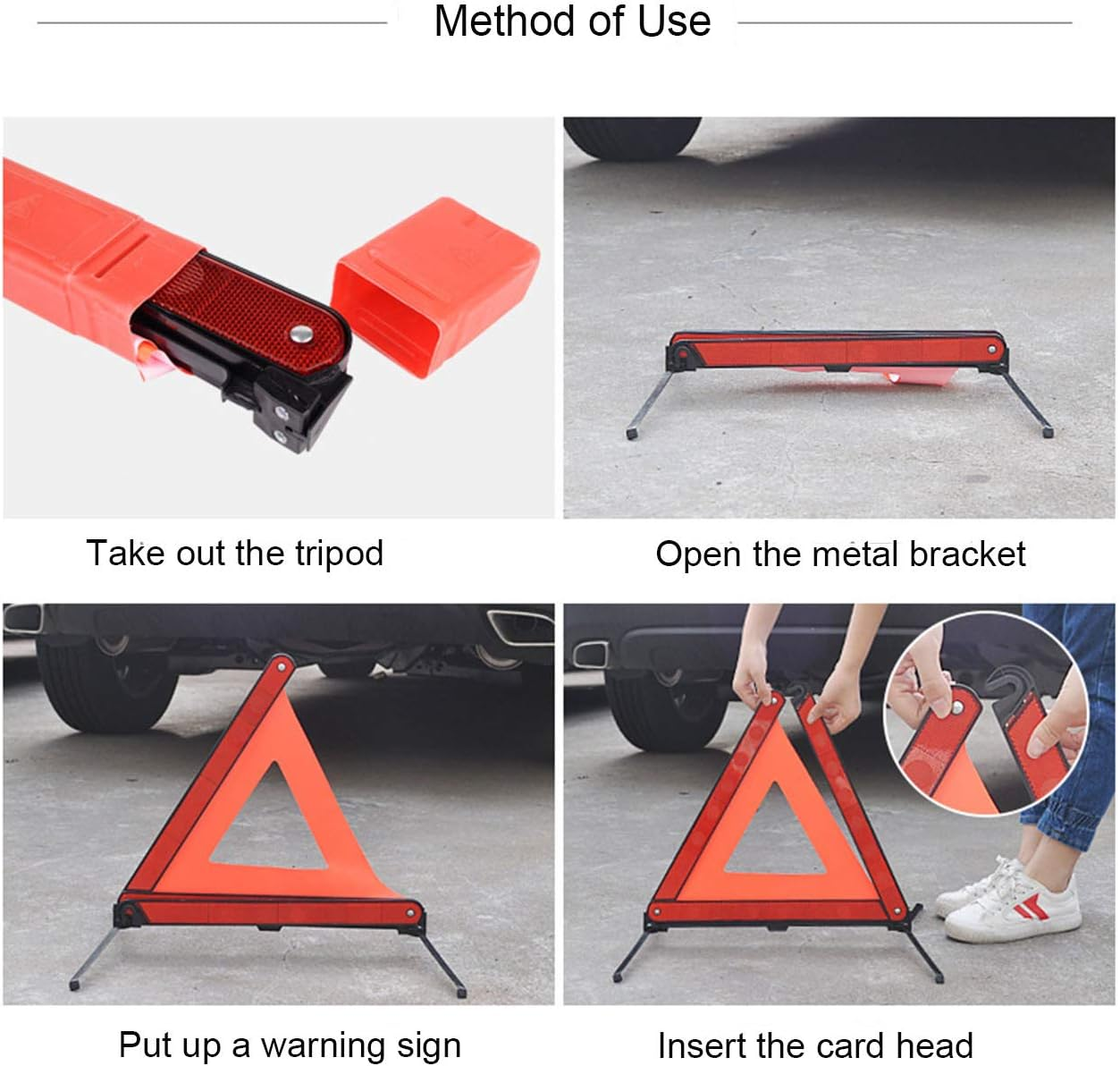 Warning Triangle Kit Foldable Safety Triangle Kit Car Emergency Roadside Kit with Warning Triangle and Reflective Safety Vest image number 4
