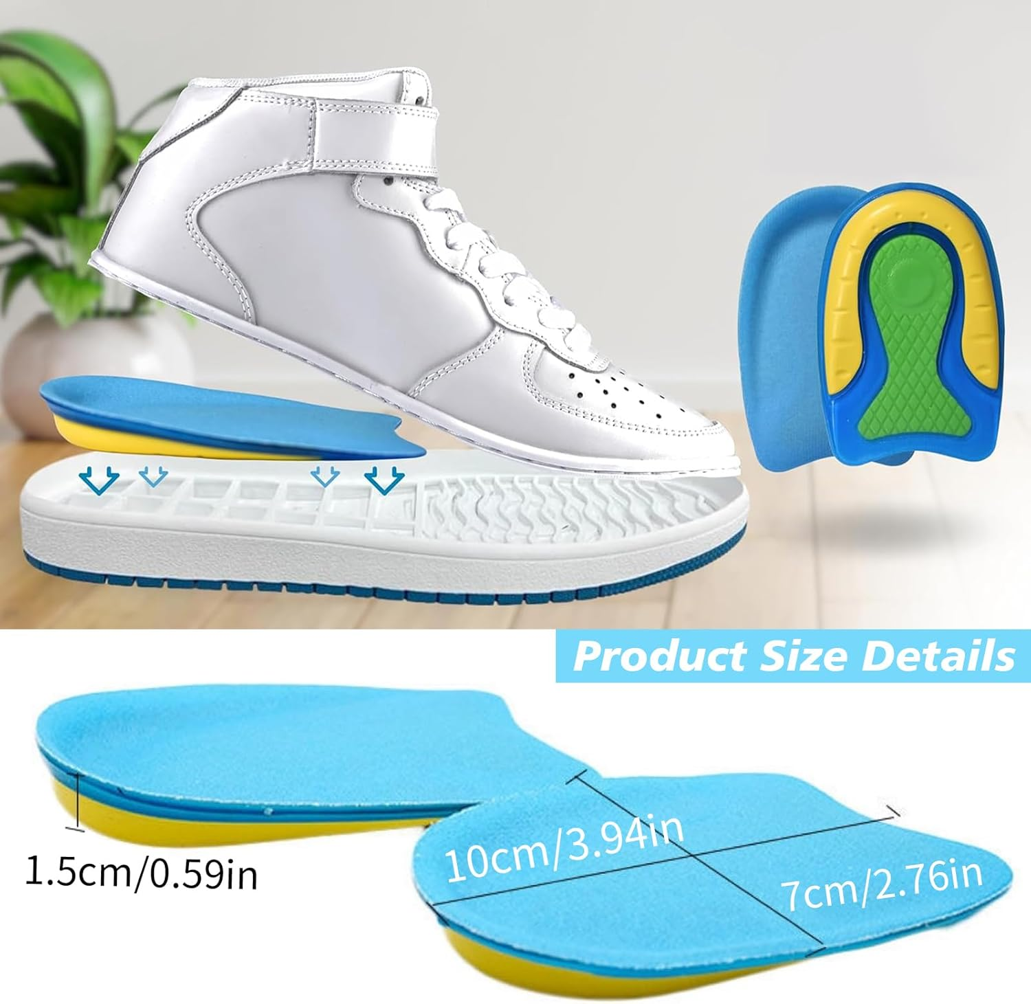 4 Pairs Heel Pads for Plantar Fasciitis Relief, Shock Absorbing Insoles for Heel Spurs Achilles Tendonitis, Soft Silicone Heel Cushions for High Elastic Support, Heel Pad for Relief Heel Pain (S) image number 4