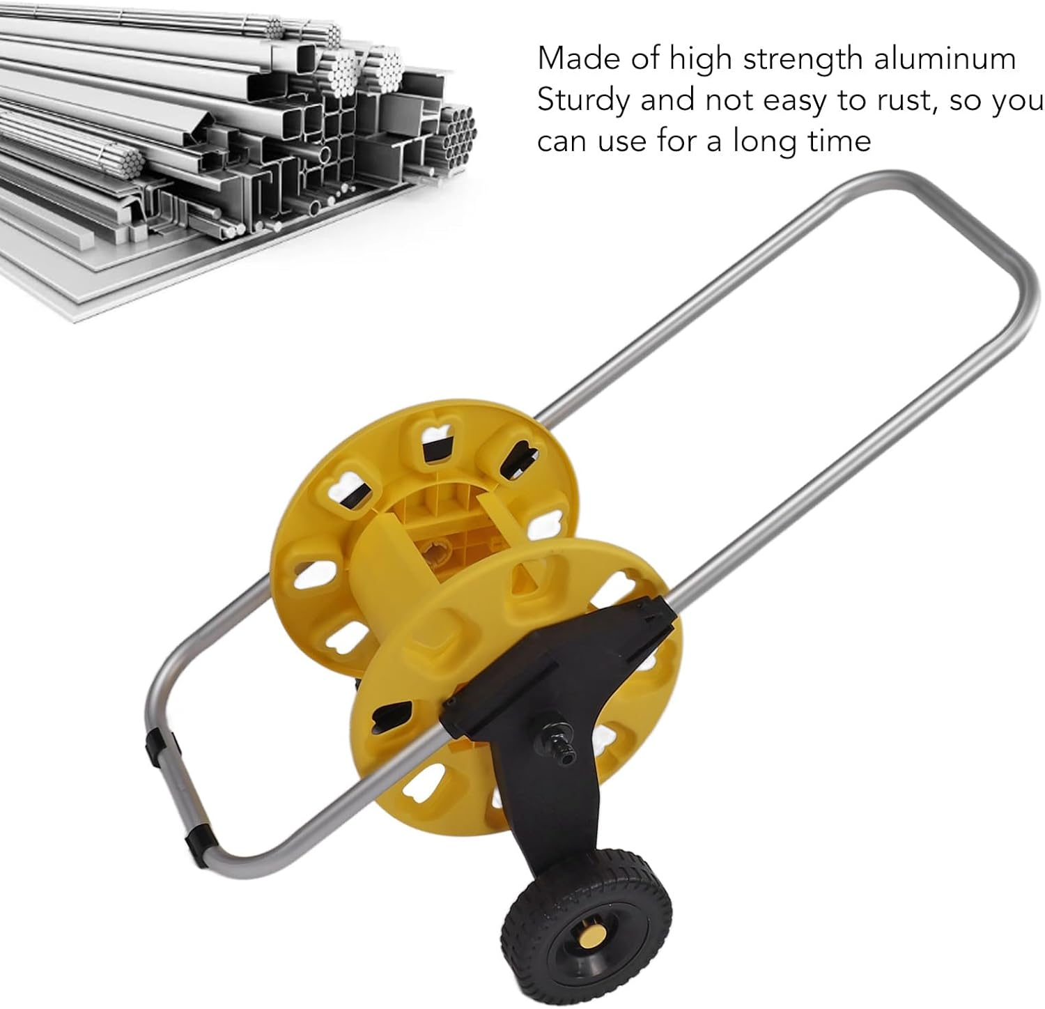 Hose Reel Cart, Corrosion Resistant ABS PP Aluminum Stable Garden Hose Cart for Yard image number 1