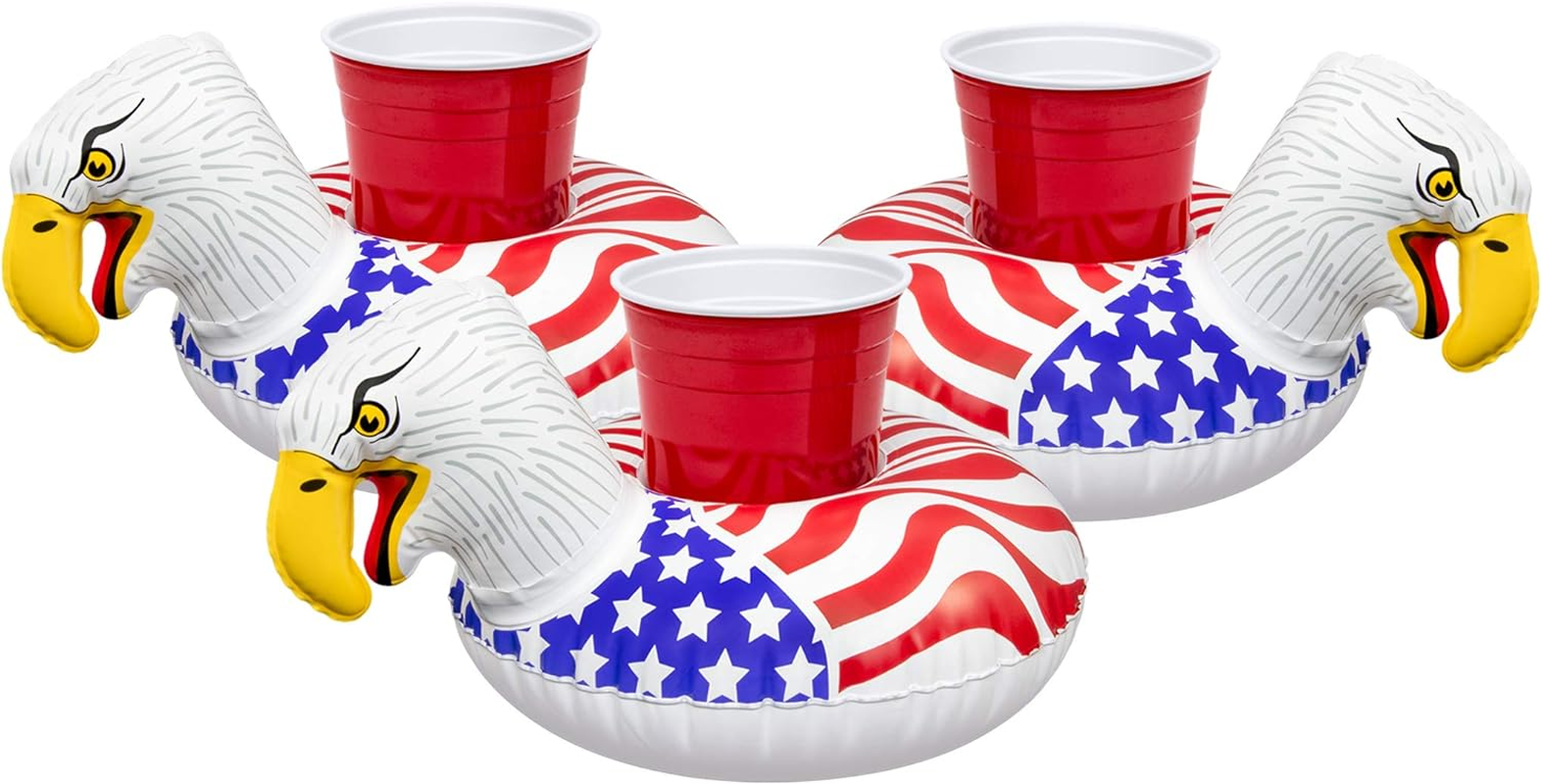 Gofloats Inflatable Pool and Hot Tub Drink Holders (3 Pack) Designed in the US, Choose Your Style