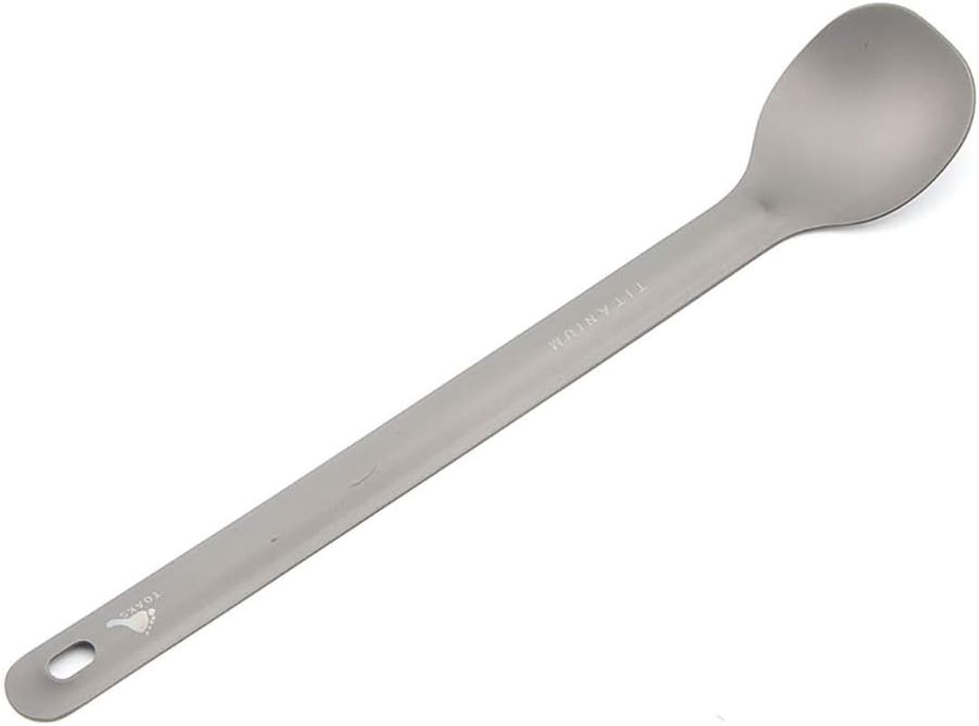 TOAKS SLV-03 Ultralight Titanium Tableware Outdoor Long Handle Spoon Camping Hiking Outdoors Picnic Spoon Cutlery image number 4