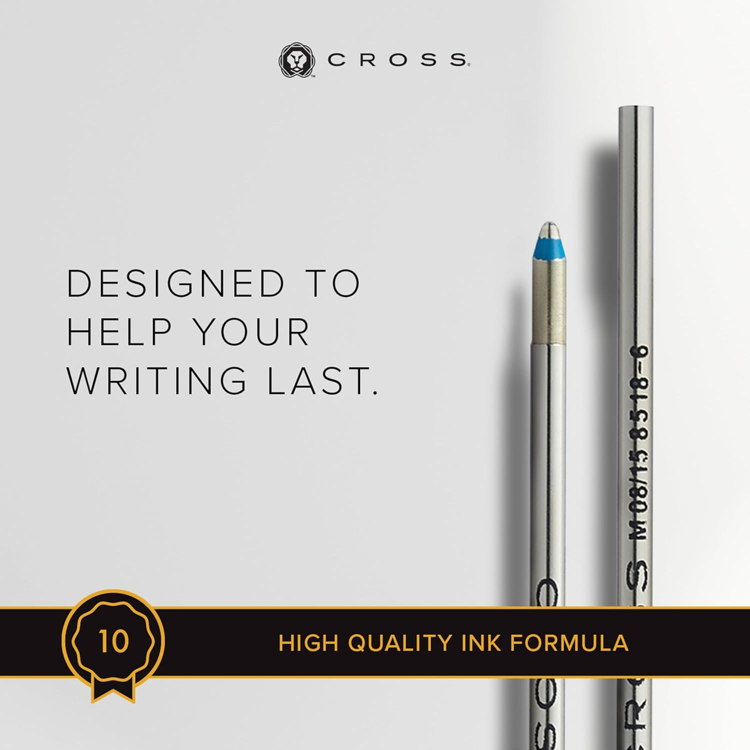 Cross Mini Ballpoint Pen Refill, Medium Blue, Fits Tech 3, Autocross, Compact, Leather Accessory Pens 2 per Card (8518-6) image number 3