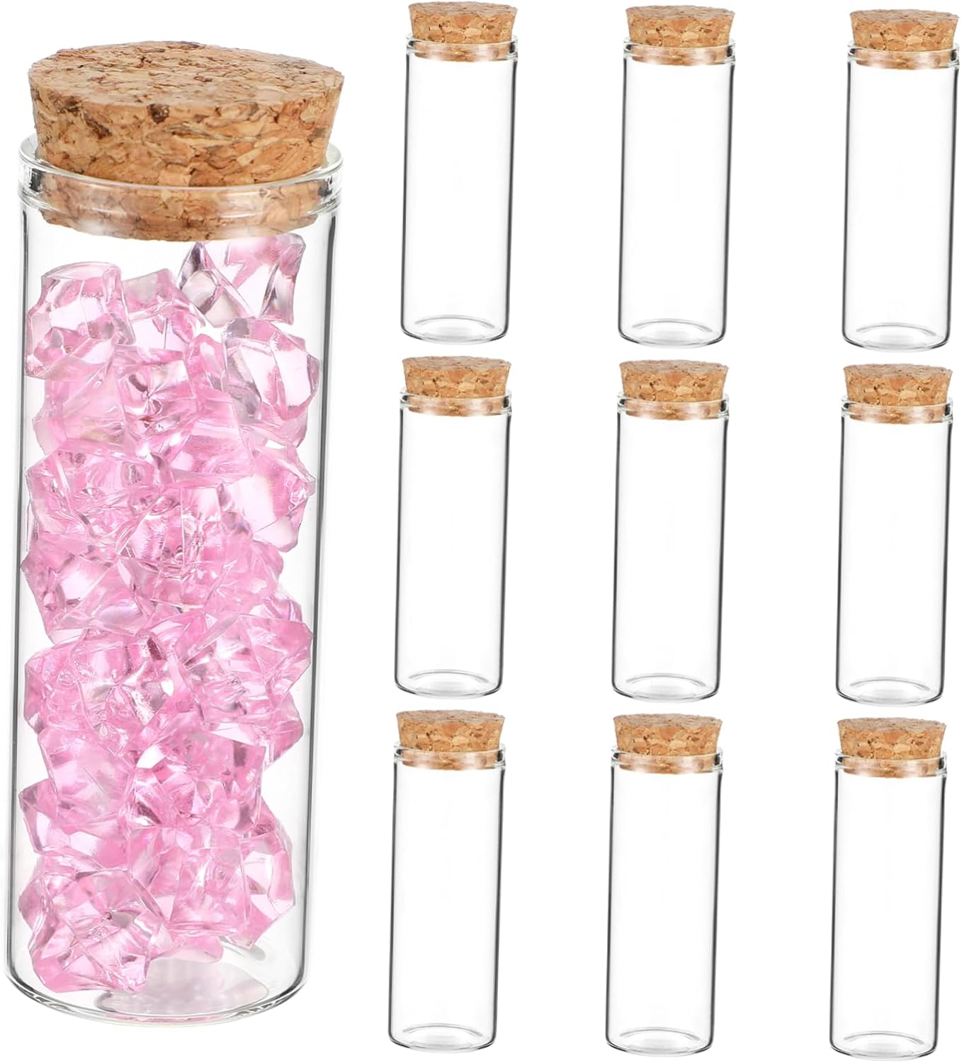 Mobestech Glass Test Tubes Borosilicate 10Pcs 3X8Cm Corked Bottles Reusable Containers for Dried Flower Storage and Artwork image number 5
