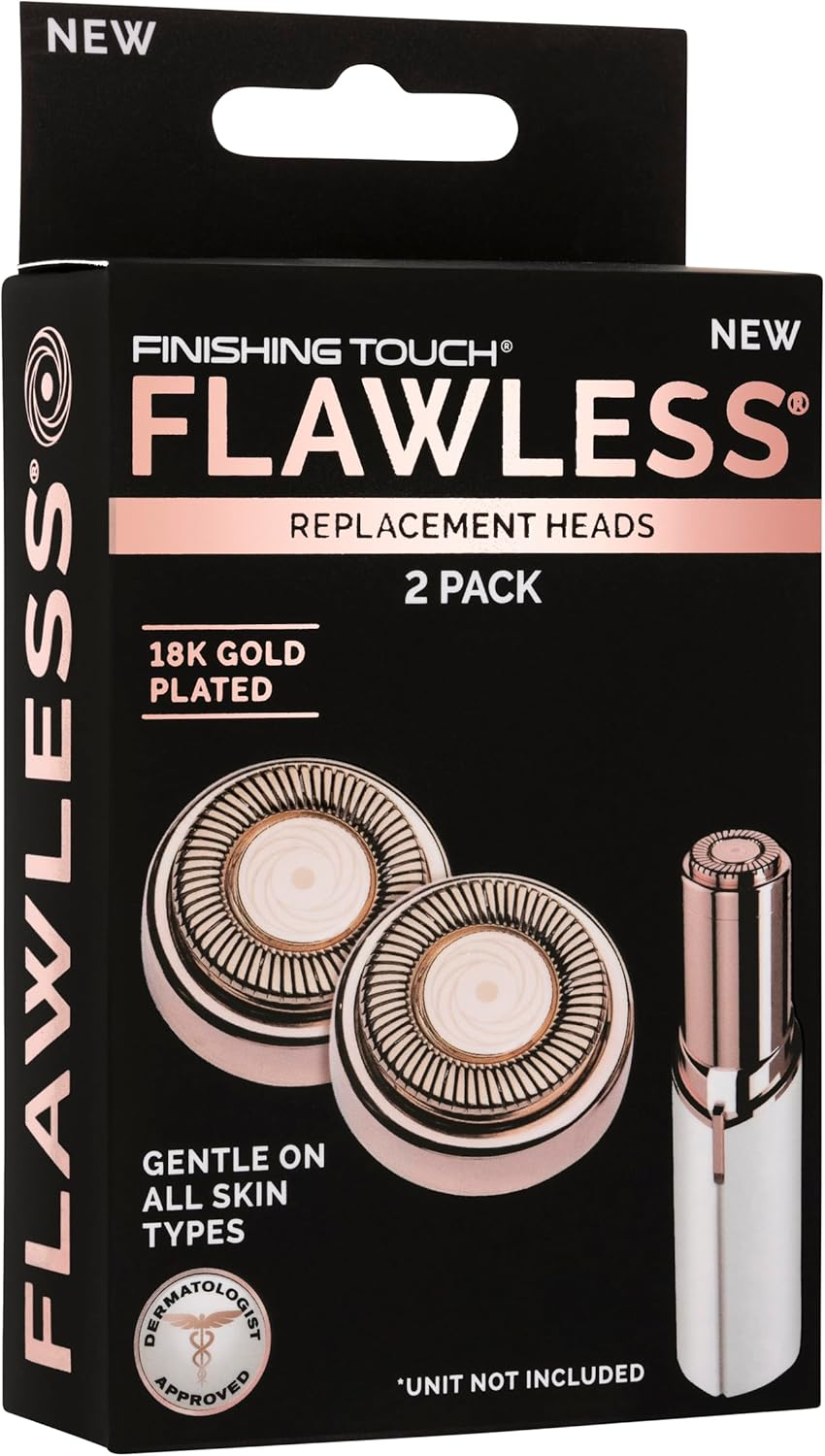 Finishing Touch Flawless Facial Hair Remover Replacement Head Generation 2 - No Redness, Nicks, or Cuts - Electric Shaver - Hair Removal, Pack of 2 image number 2