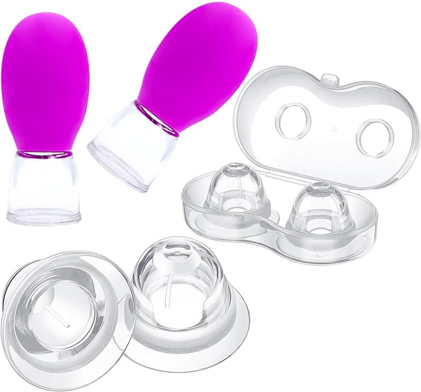 Nipple Everter for Breastfeeding Support, Nipple Corrector, Aids in Latch by Drawing Out Flat or Inverted Nipples for Nursing Moms (4 PCS) image number 2