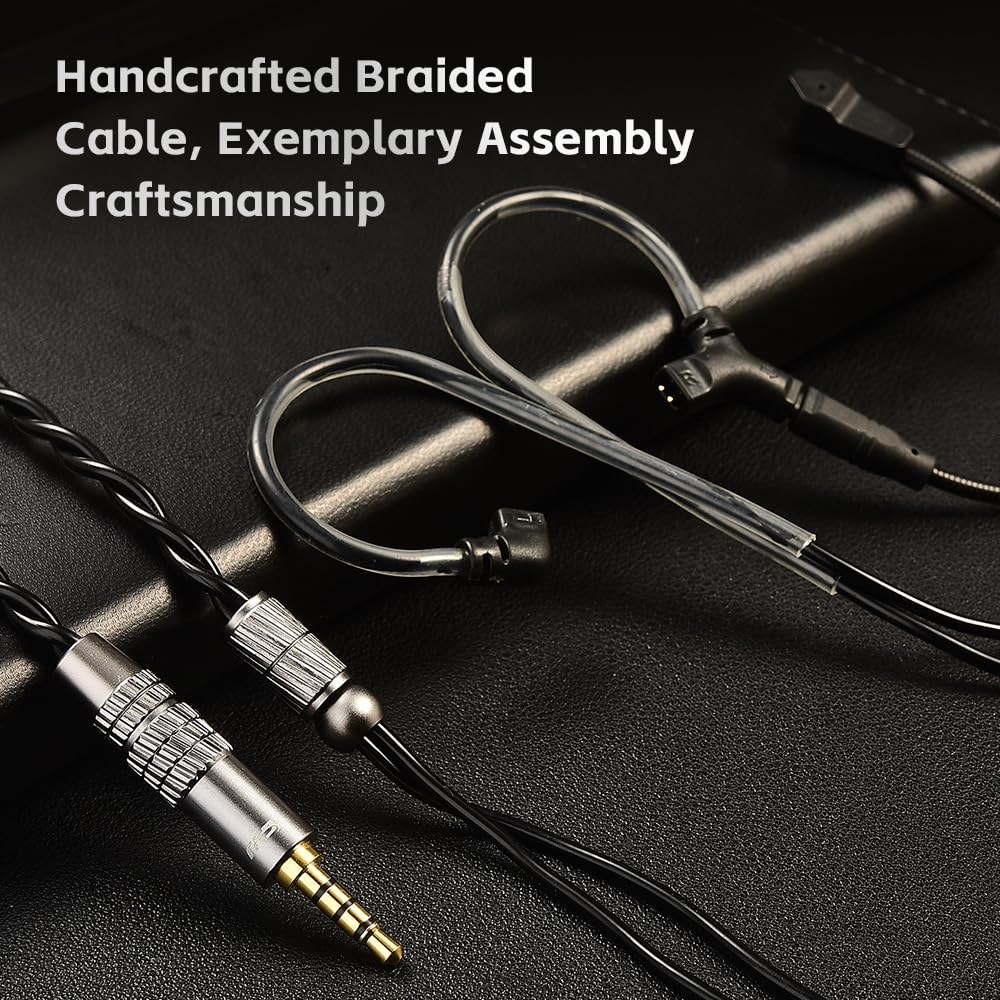 Linsoul CVJ Hato Esports Gaming Cable with Adjustable HD Microphone, Rapid Transmission Detachable Gaming Earphones Iems Cable Replacement for Konoka (With Mic, 3.5Mm)