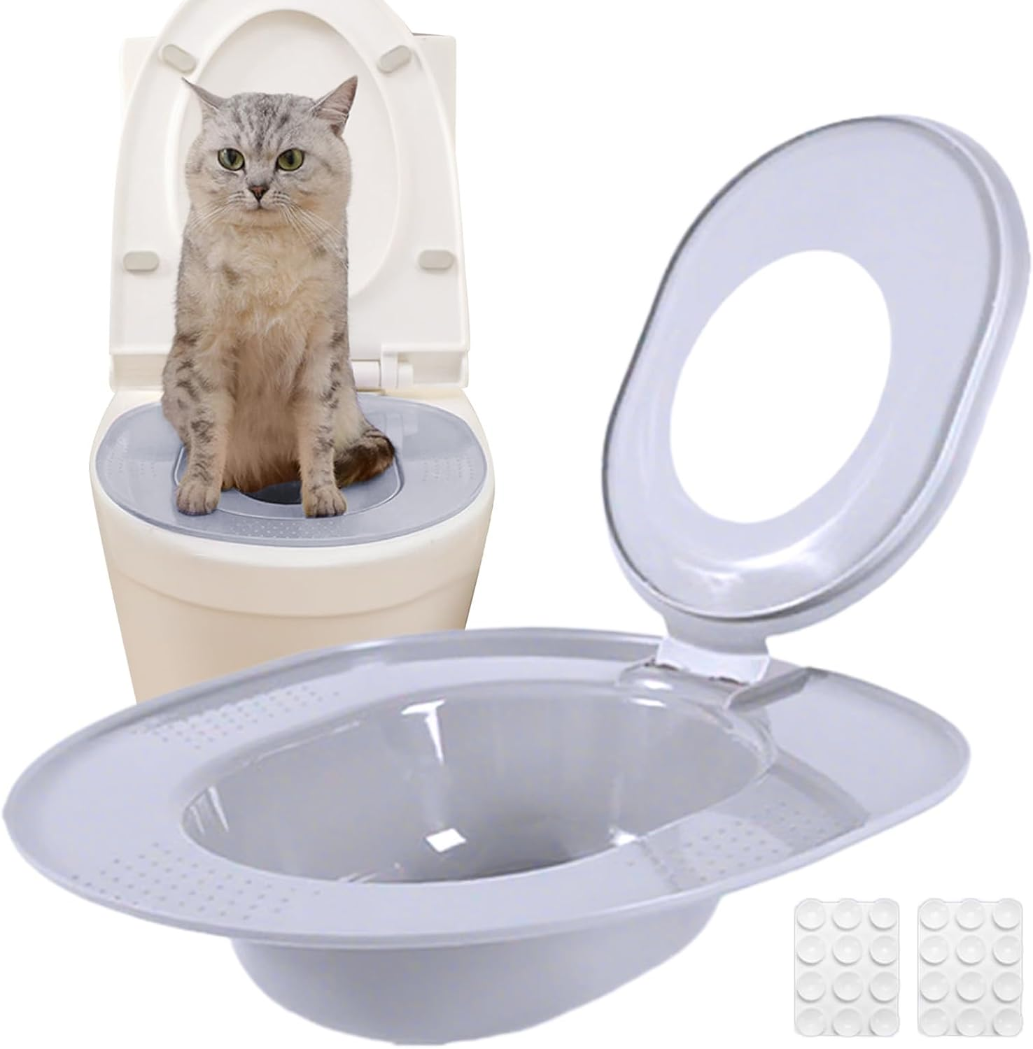 Bomefoi Cat Toilet Seat,Cat Toilet Training Kit - Portable Safe Urinal Potty Reusable Removable for Kitten Pet Travel Home RV