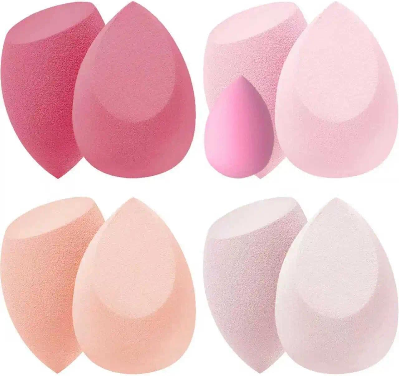 Unron Makeup Sponge Set Blender Sponges 7 Pcs for Liquid, Cream, and Powder, Multi-Colored with 1 Mini Makeup Sponge Pink image number 4