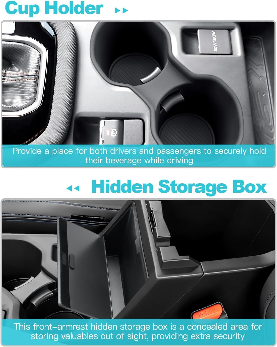 CDEFG for 2025 Subaru Forester Center Console Organizer Compatible with 2025 Subaru Forester Touring Limited Sport Premium Accessories Middle Console Armrest Storage Box (4PCS for Forester 2025) image number 2