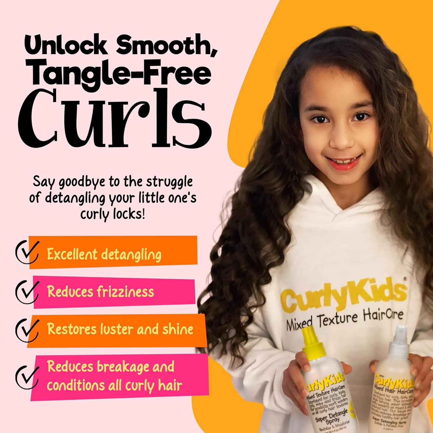 Curlykids Mixed Haircare Super Detangling Spray, 6 Ounce image number 5