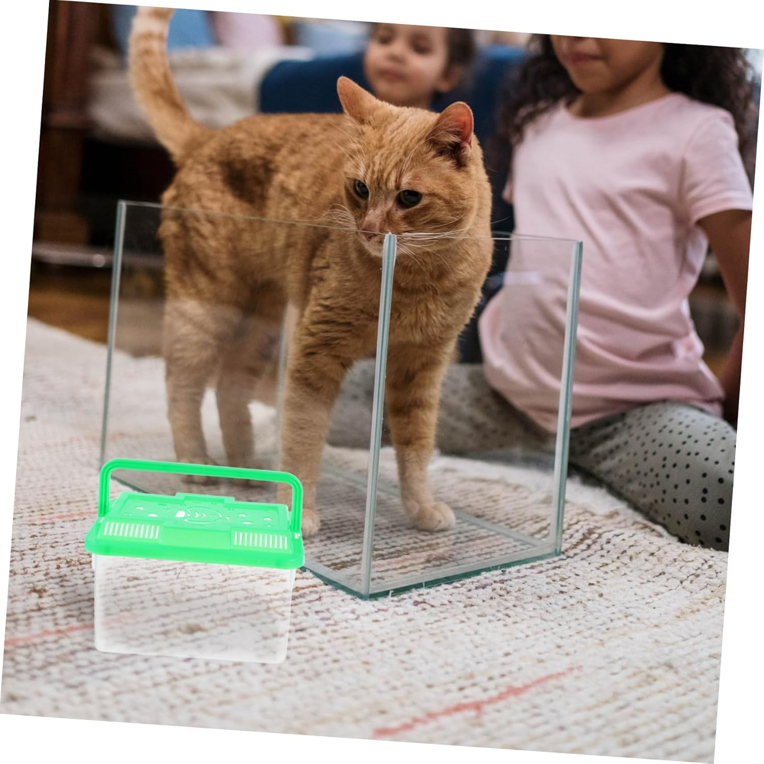 FONDOTIN Fish Bowl Portable Tank for Turtles Reptiles and Hamsters Transparent Design with Handle for Travel and Home Use Versatile Cage for Aquatic Pets image number 4