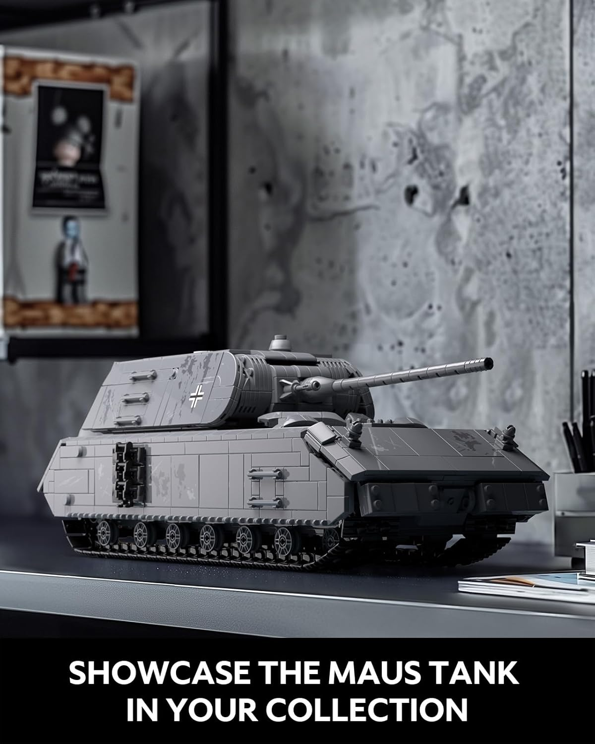 Nifeliz Maus Tank Building Sets for Adults, WW2 Model Military Panzer VIII Tank for Military Fans, Army Model to Build and Display, Collectible Gifts (2272 PCS, NF10289) image number 4