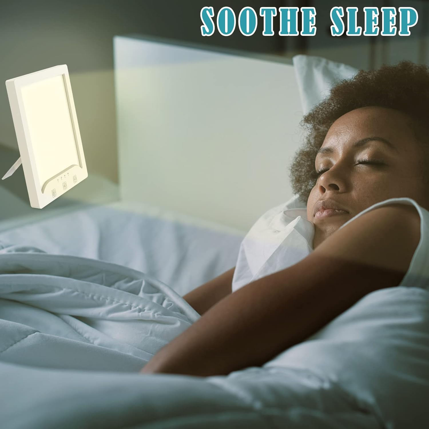 Fxvhojq SAD Light Therapy Lamp, 10000 LUX LED Sunlight Lamp, White - White image number 2