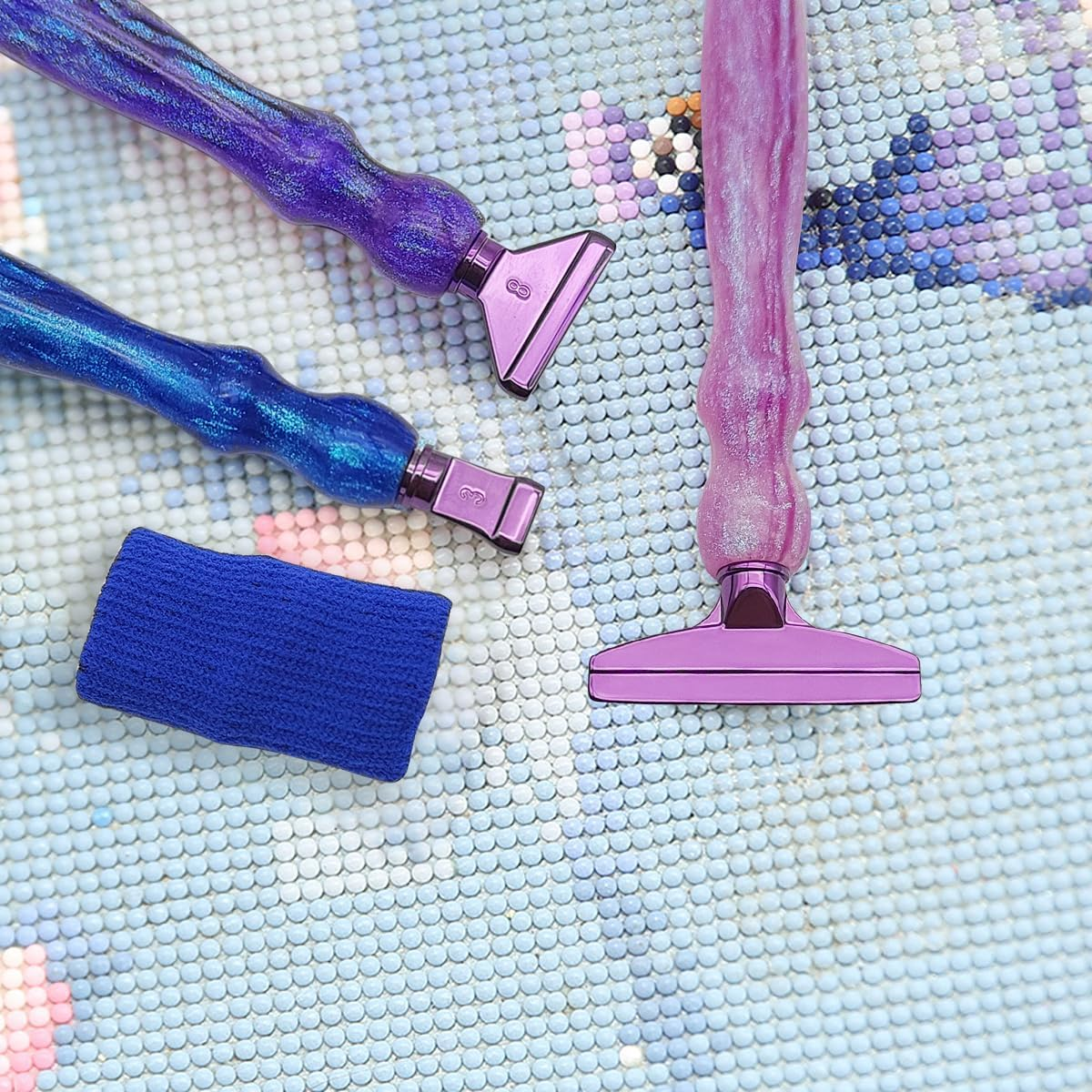 SENHAI 24 Pcs New Diamond Paintings Pens Kits, Colorful Diamond Art Pens Purple Metal Tips Screw Thread Tips Diamond Paintings Accessories Tools for DIY Painting Crafts image number 6