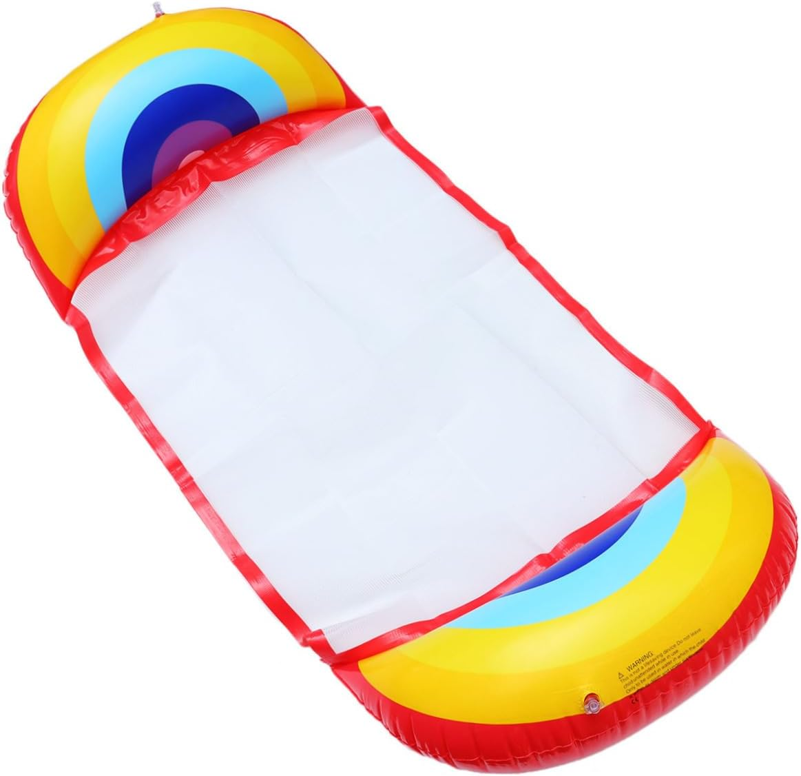 Summer Floating Mat Inflatable Pool Bed Swimming Float Ring Easy to Store Cartoon Rainbow Design image number 5