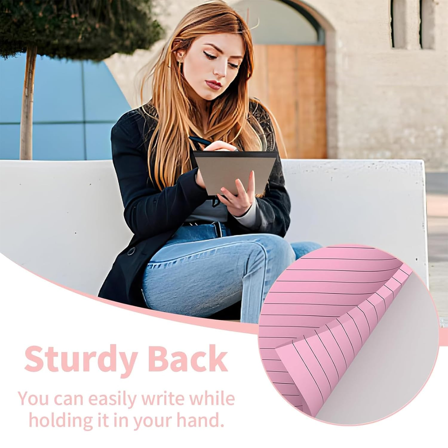 8Pcs Small Legal Pads 5X8,Note Pads 80GSM Thick Lined Paper 50 Sheets Colored Note Pads Paper College Ruled Notepad Clear Print Writing Pads Notebooks for Work (4 Color) image number 6