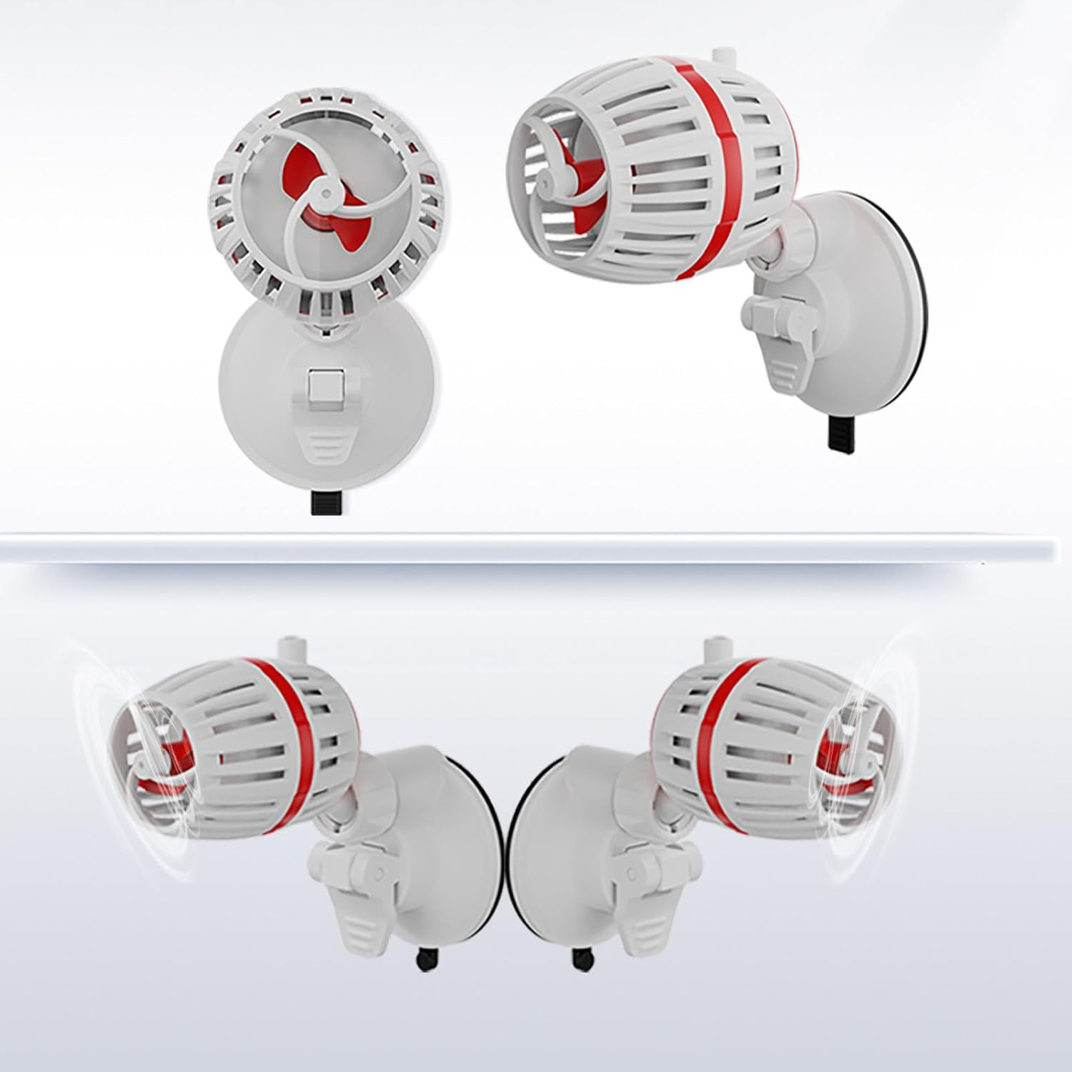 Aquarium Wave Maker, 4 Gears Adjustable Circulation Pump for Saltwater and Freshwater Fish Tank, Power Head (Black) (White)