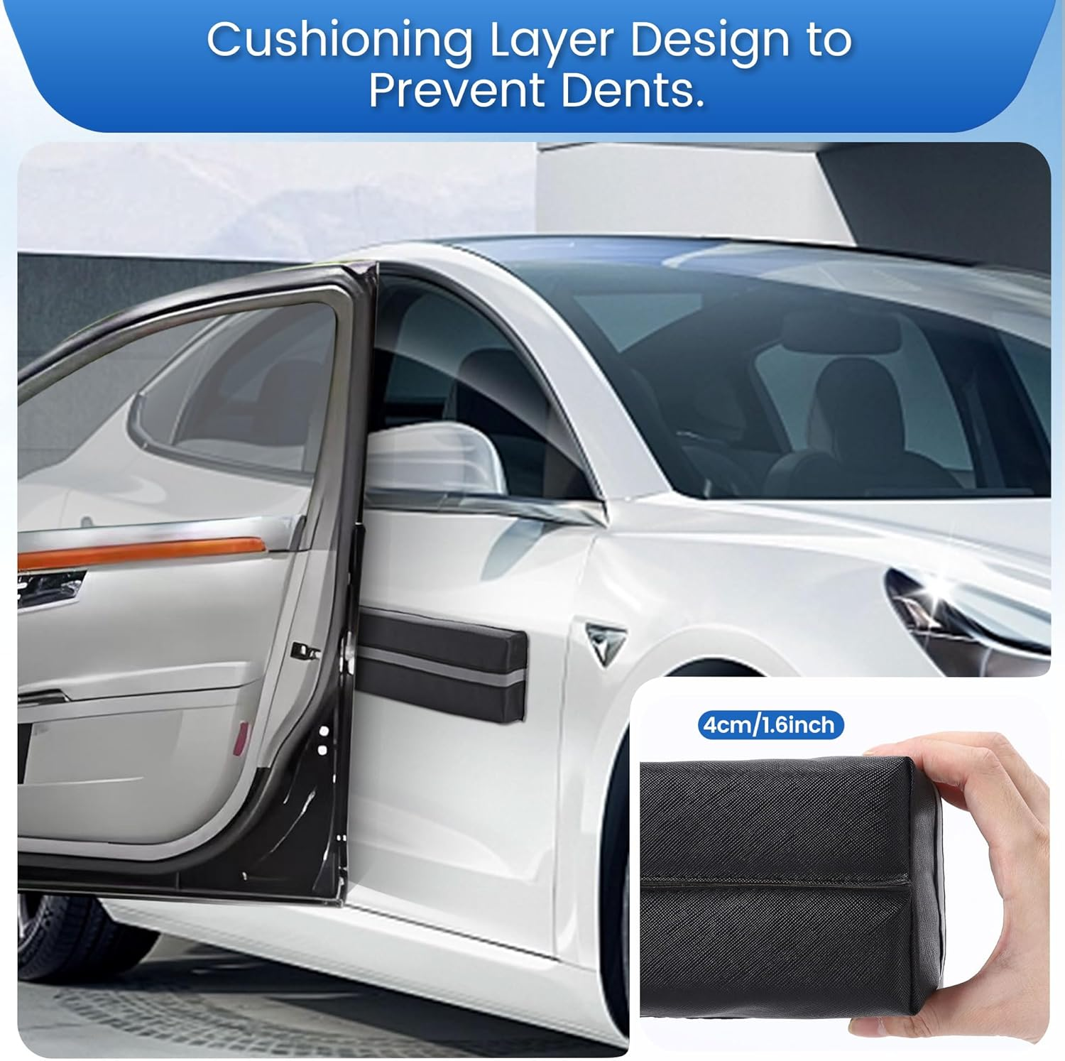 Magnetic Car Door Dent Protector,Removable Car Door Guard - Prevents Dents and Scratches for Vehicles (Black- Pack of 2)