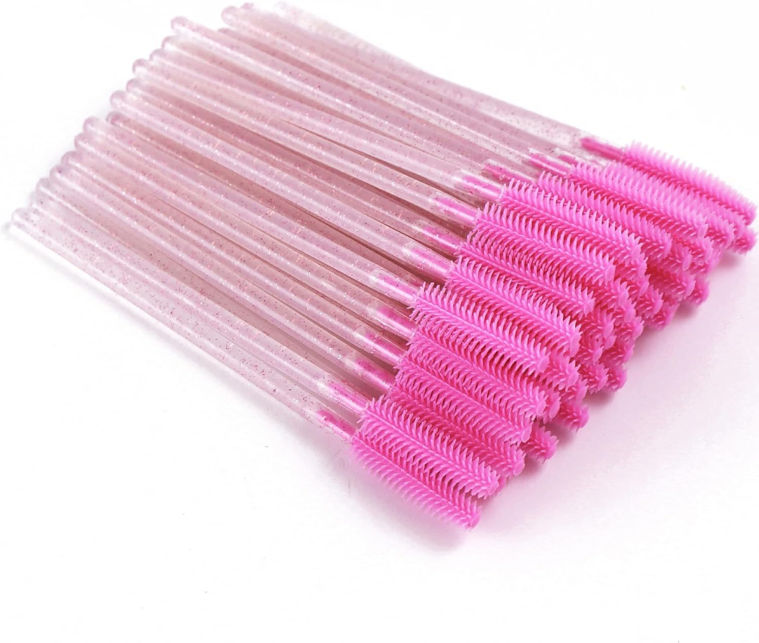 Apothie 50 Pieces Silicone Disposable Mascara Eyelash Wands - Eyebrow & Lash Extension Spoolie Brushes, Comb Separator, Microblading Tool, Applicator (50 Brushes, Green Crystal)