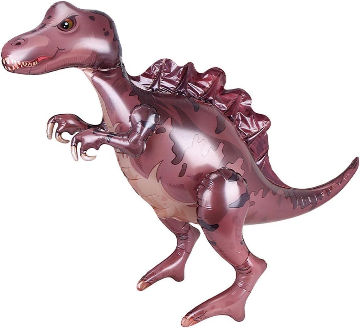 Large 3D Walking Dinosaur Foil Balloon, Inflatable Dinosaur Giant Self Standing Spinosaurus Dino Foil Balloons 30Inch Dino Balloon for Dinosaur Birthday Party Supplies Decorations (Spinosaurus)